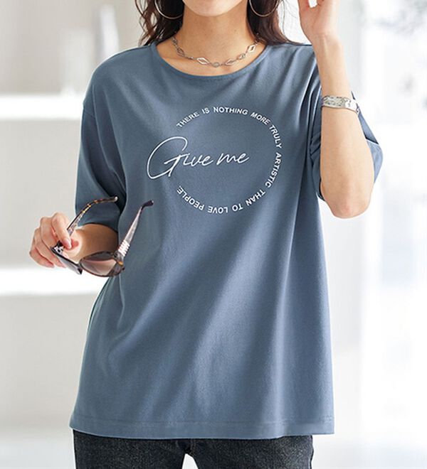 汗ジミ対策！綿混プリントTシャツ - ベルーナ【公式】