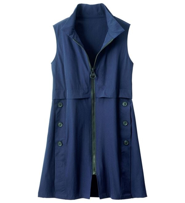 ルフラン（ルフラン）の「季節の変わり目に便利なロングベスト（ベスト）」｜ネイビー