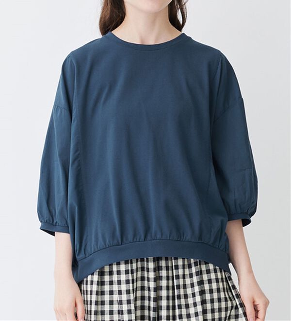 Viola e Viola（ヴィオラ エ ヴィオラ）の「異素材切替７分袖ゆるプルオーバー（カットソー）」｜詳細画像