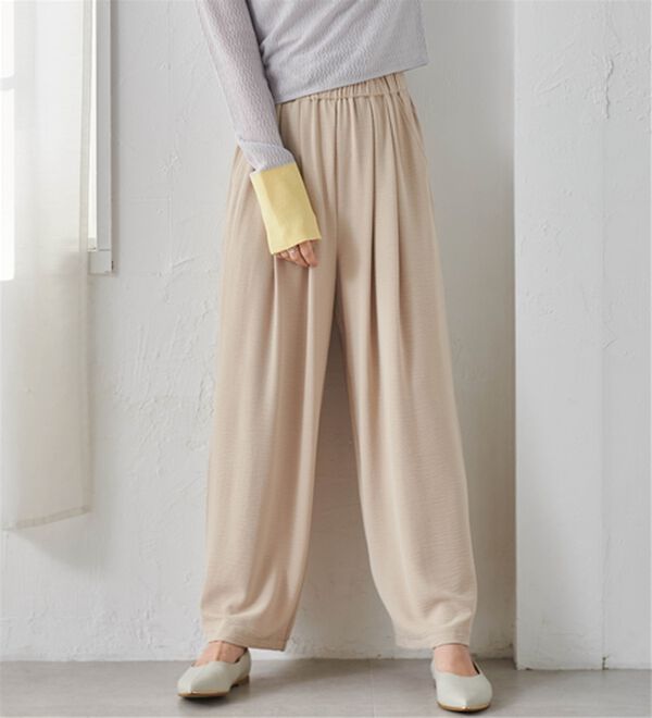 RANAN（ラナン）の「ひんやり！リラックスタックワイドパンツ（ワイドパンツ・ガウチョ）」｜詳細画像