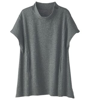 BELLUNA（ベルーナ）の「まるで着る毛布！裏ファーフレンチスリーブボタン使いベスト（ベスト）」｜杢チャコール