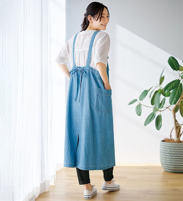 BELLUNA（ベルーナ）の「＜＆ｃｏｃｏｃｈｉ＞コットンリネンデニムジャンパースカート（シャツワンピース）」｜詳細画像