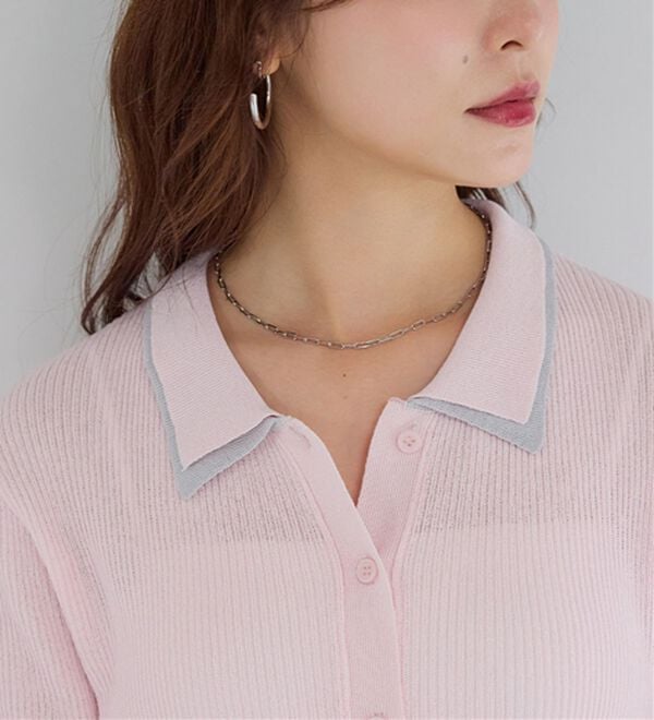 Viola e Viola（ヴィオラ エ ヴィオラ）の「アソートシアーリブニットポロシャツ（ポロシャツ）」｜詳細画像