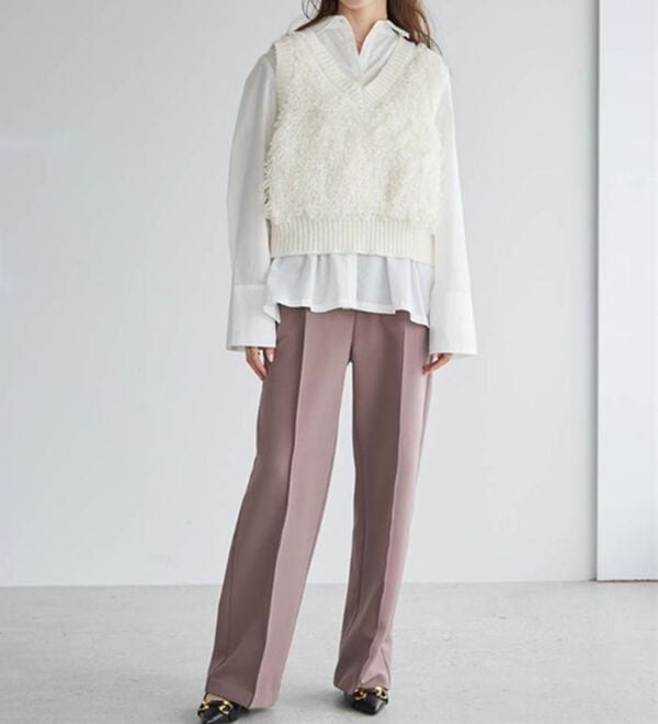 RANAN（ラナン）の「裏起毛美脚シルエットピンタックワイドパンツ（フルレングスパンツ）」｜詳細画像