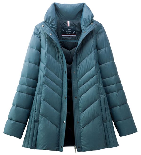 ルフラン（ルフラン）の「すっきり軽量ダウンジャケット（ダウンコート・ジャケット・ベスト）」｜グリーン系