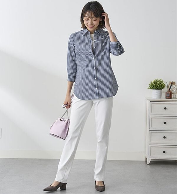 BELLUNA（ベルーナ）の「【選べる裏側】ぐん伸びニットデニムパンツ（フルレングスパンツ）」｜詳細画像