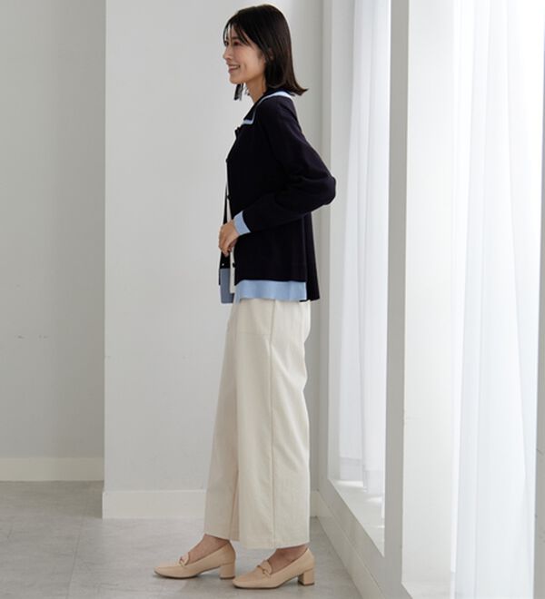 BELLUNA（ベルーナ）の「配色衿デザインニットカーディガン（ニットカーディガン）」｜詳細画像