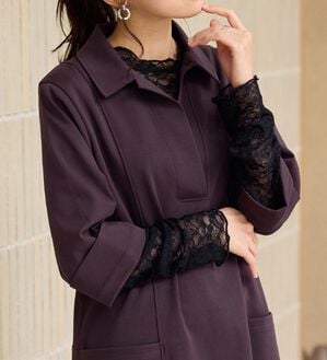 BELLUNA（ベルーナ）の「なめらかポンチ素材衿付きチュニック（チュニック）」｜詳細画像