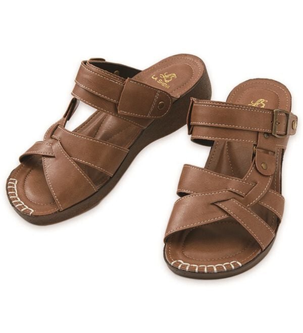 「ラシーナコンフォート　４Ｅ　２ＷＡＹサンダル（サンダル・ミュール）」｜オークブラウン