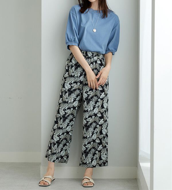 BELLUNA（ベルーナ）の「ヒンヤリ冷感！プリントワイドパンツ（ワイドパンツ・ガウチョ）」｜詳細画像