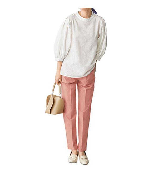 BELLUNA（ベルーナ）の「サッカー調素材袖ボリュームブラウス（ブラウス）」｜詳細画像