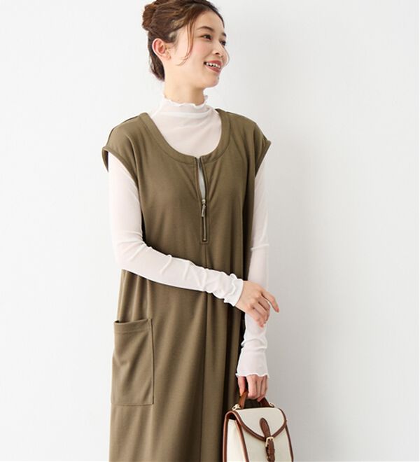 Viola e Viola（ヴィオラ エ ヴィオラ）の「なめらかポンチ　Iラインジャンスカ（ジャンパースカート）」｜詳細画像