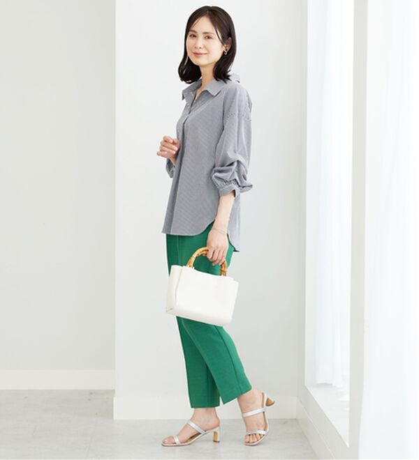 BELLUNA（ベルーナ）の「【新色追加】袖タックデザインスキッパーシャツ（シャツ）」｜詳細画像