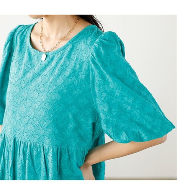 GeeRA（ジーラ）の「ジャカードパフスリーブワンピース（その他ワンピース）」｜詳細画像