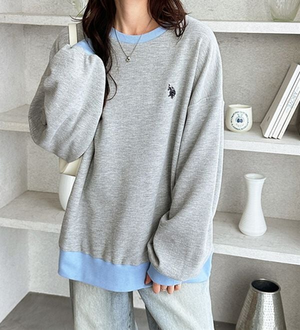 GeeRA（ジーラ）の「【U.S.POLOASSN】オーバーサイズワッフルスウェット（カットソー）」｜詳細画像