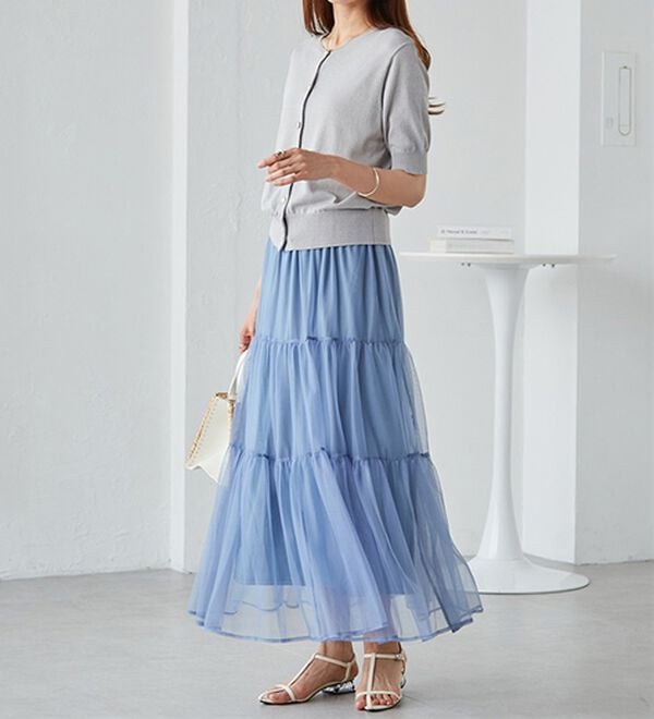 RANAN（ラナン）の「チュールティアードスカート（ロングスカート）」｜詳細画像