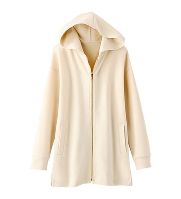 BELLUNA（ベルーナ）の「フードデザインとろみ素材ジップアップパーカー（パーカー）」｜詳細画像