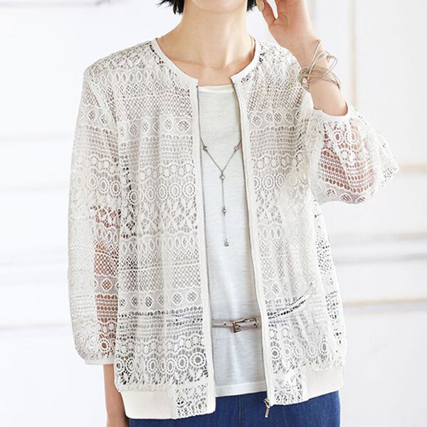 幾何柄レースジャケット - ベルーナ【公式】 