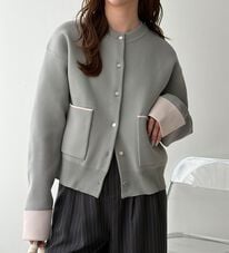 GeeRA（ジーラ）の「配色カラーニットカーディガン（ニットカーディガン）」
