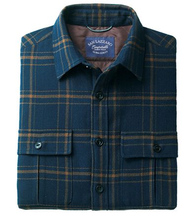 「アウター要らずの中わた入り暖かシャツ（メンズシャツ）」