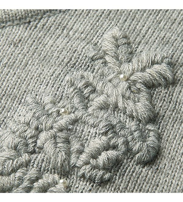 ルフラン（ルフラン）の「【３色組】花モチーフ刺しゅうニット（ニット・セーター）」｜詳細画像