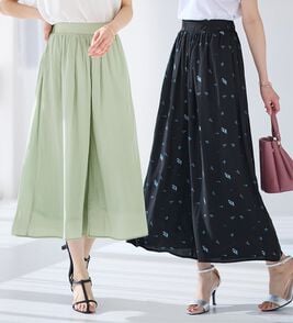 alotta（アロッタ）の「【選べる２丈】さらっと上品！サテンワイドパンツ（ワイドパンツ・ガウチョ）」