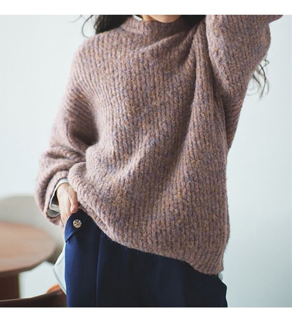 RANAN（ラナン）の「ボリューム袖ふんわりミックスニット（ニット・セーター）」｜詳細画像