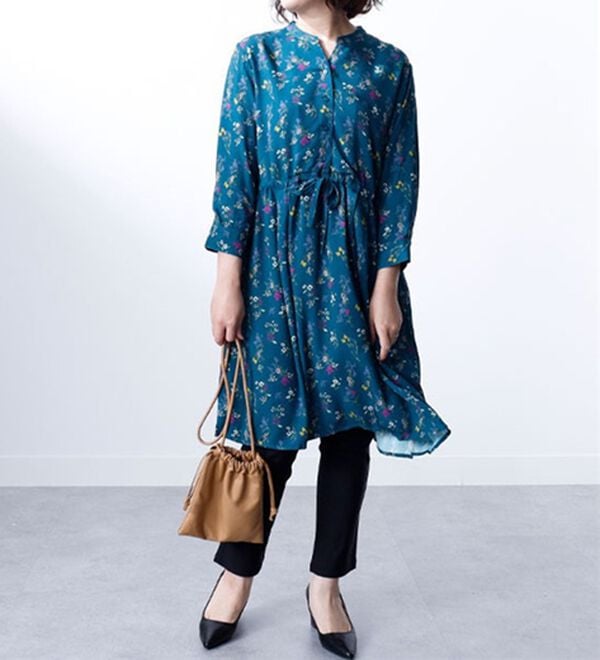 BELLUNA（ベルーナ）の「レーヨンツイル素材ドロスト使いワンピース（その他ワンピース）」｜詳細画像