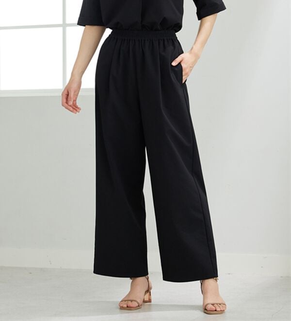 BELLUNA（ベルーナ）の「エアリーサッカー素材ワイドパンツ（ワイドパンツ・ガウチョ）」｜詳細画像