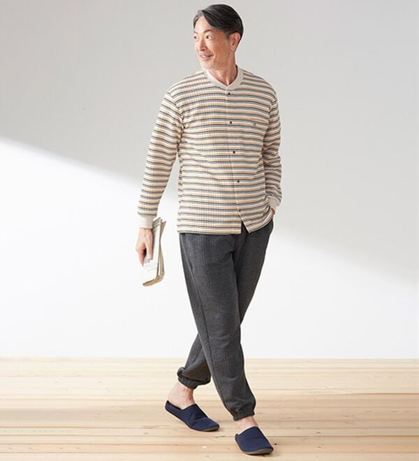 「【２着組】＜アーノルド　パーマー＞肌側綿１００％こだわりリラックスパジャマ（メンズルームウェア）」｜詳細画像