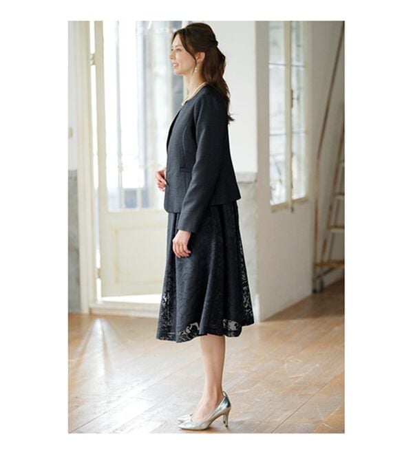 BELLUNA（ベルーナ）の「花柄オパール素材ワンピースアンサンブル（ワンピースセットスーツ）」｜詳細画像