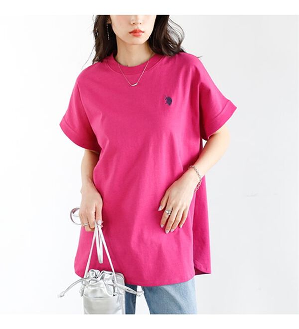 GeeRA（ジーラ）の「【新色追加】【ＵＳ．ＰＯＬＯ．ＡＳＳＮ】綿100％フレンチスリーブＴシャツ（Tシャツ）」｜詳細画像