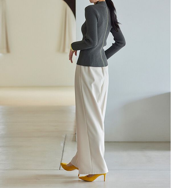 RANAN（ラナン）の「もちもちリブパイピングハイネックニット（ニット・セーター）」｜詳細画像