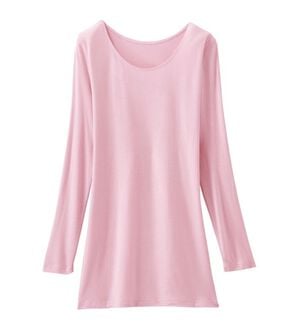 「チクチクしにくいウール入りインナー（肌着・インナーウェア）」｜ピンク