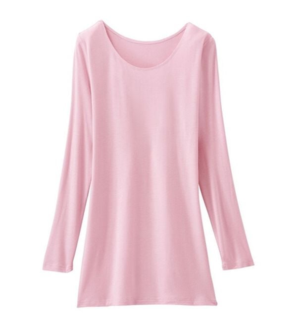 「チクチクしにくいウール入りインナー（肌着・インナーウェア）」｜ピンク