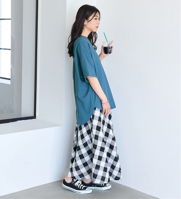 BELLUNA（ベルーナ）の「綿１００％楊柳素材ドルマンチュニック（チュニック）」｜詳細画像