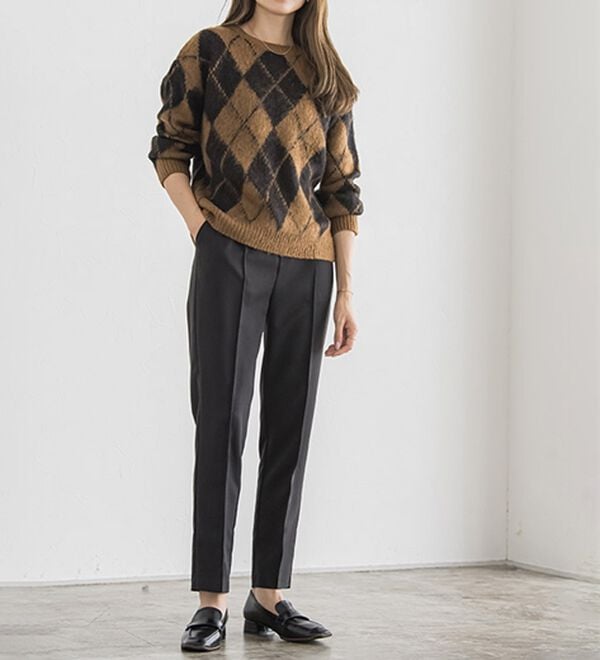 Pierrot（ピエロ）の「バックゴールドボタンデザインパンツ（フルレングスパンツ）」｜詳細画像