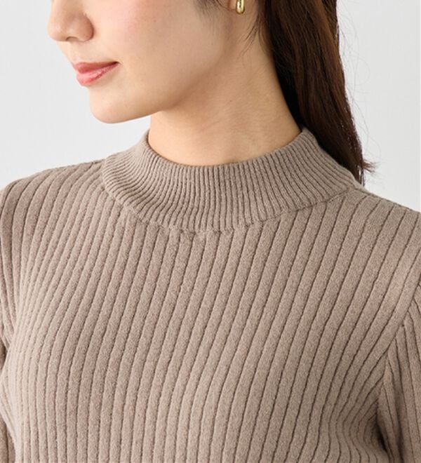 alotta（アロッタ）の「【静電気防止】もっちり袖配色リブニット（ニット・セーター）」｜詳細画像
