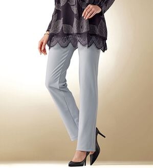 BELLUNA（ベルーナ）の「日本製静電気防止裏起毛ハイテンションパンツ（フルレングスパンツ）」｜ライトグレー