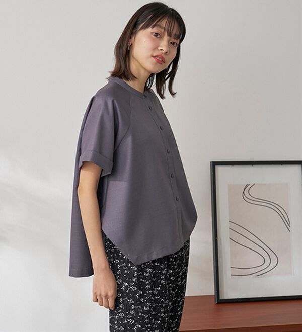 BELLUNA（ベルーナ）の「華奢見せ！麻調素材ラグラン切替ブラウス（ブラウス）」｜詳細画像