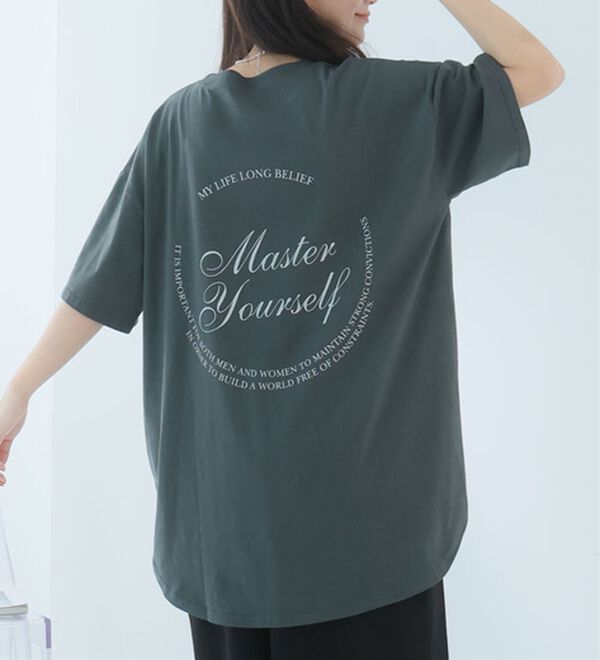 A HAPPY MARILYN（アハッピーマリリン）の「【Ｌ～９Ｌ】選べる４デザイン♪綿１００％ロングＴシャツ（Tシャツ）」｜チャコール／Bタイプ