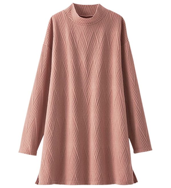 BELLUNA（ベルーナ）の「ふんわりジャカード素材ハイネックチュニック（チュニック）」｜詳細画像