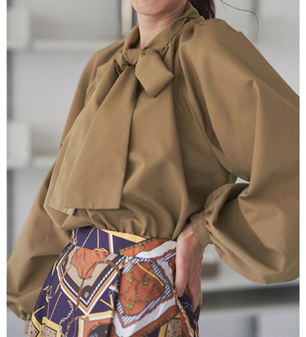 RANAN（ラナン）の「ボリュームボウタイブラウス（ブラウス）」｜詳細画像