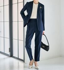 RANAN（ラナン）の「【選べる衿】洗える！春夏ロングシーズン着用可能ベーシック２点ライトスーツ（パンツスーツ）」