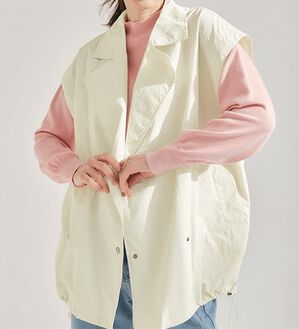 RANAN（ラナン）の「２ＷＡＹナイロントレンチコート（ハーフコート）」｜アイボリー