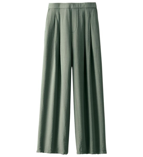 BELLUNA（ベルーナ）の「麻調素材タック使いワイドパンツ（ワイドパンツ・ガウチョ）」｜詳細画像