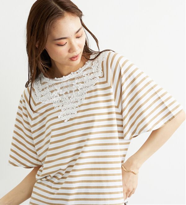 BELLUNA（ベルーナ）の「レース使いポンチョデザインプルオーバー（カットソー）」｜詳細画像