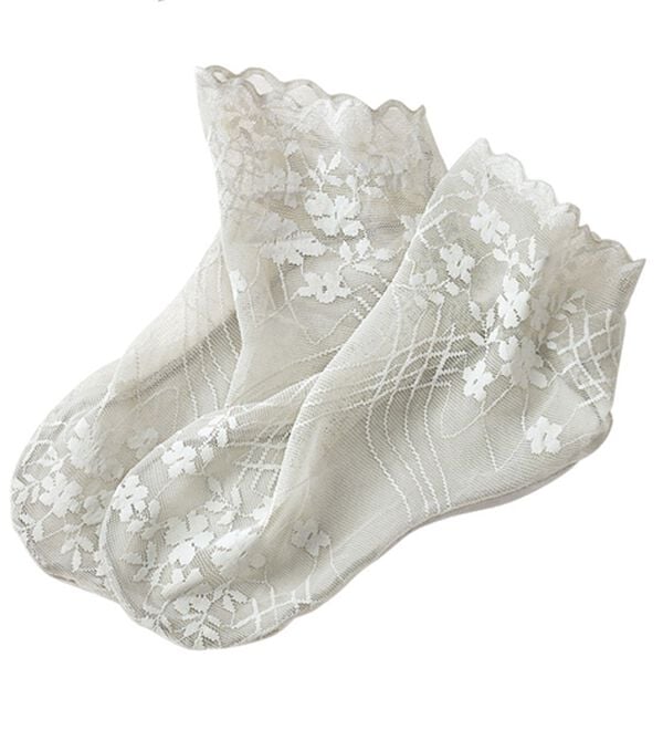 LAVIENNE（ラヴィエンヌ）の「【４足組】涼やかレースソックス（靴下・ストッキング）」｜詳細画像