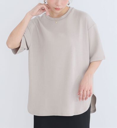 A HAPPY MARILYN（アハッピーマリリン）の「【Ｍ～８Ｌ】【ハッピーさらりん】裾ラウンド五分袖Ｔシャツ（Tシャツ）」