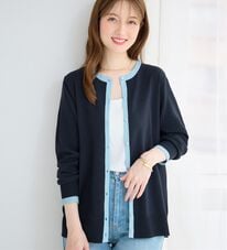 alotta（アロッタ）の「洗える！配色デザインニットカーディガン（ニットカーディガン）」